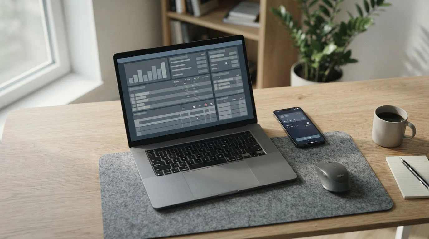 Laptop mit Sportwetten-Plattform und symbolischer Darstellung einer minimalen Einzahlung