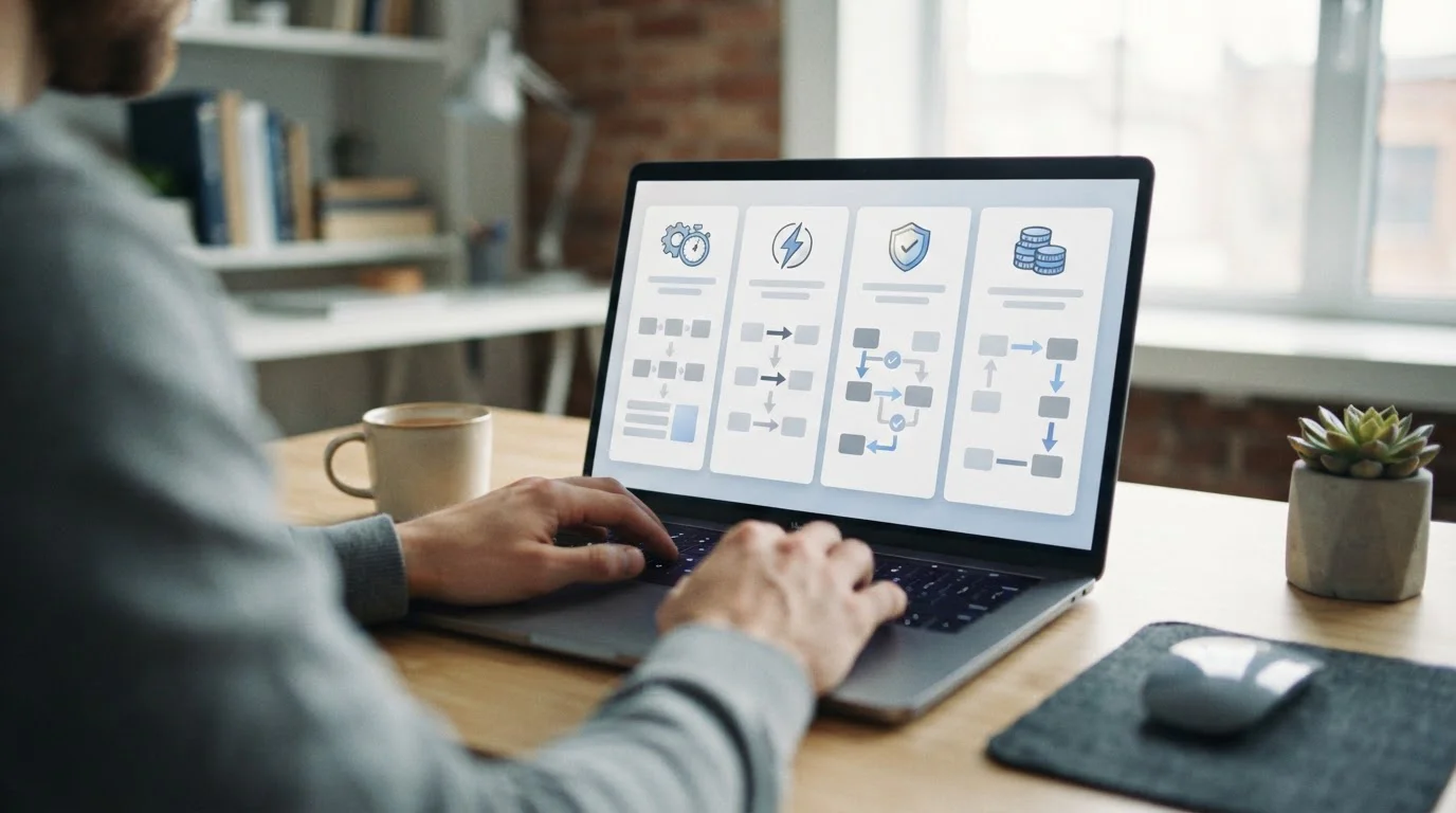 Vergleich verschiedener Banküberweisungs-Optionen auf Laptop-Bildschirm