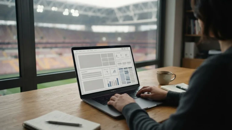 Laptop mit Wettvergleich für türkische Süper Lig auf dem Bildschirm