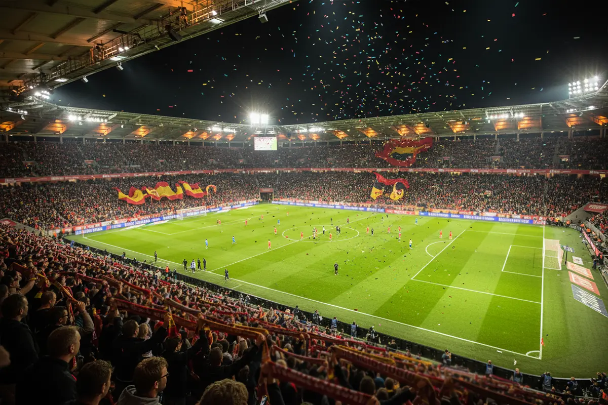 Bundesliga Stadion – Fans erzeugen intensive Atmosphäre bei einem Heimspiel