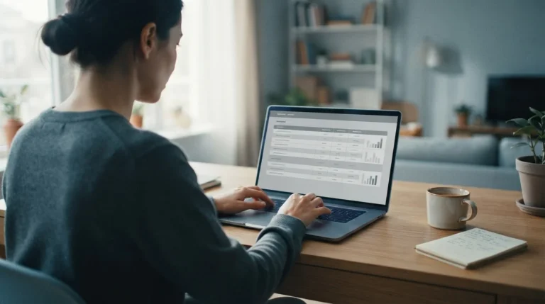 Laptop auf Schreibtisch zeigt neutrale Wettanbieter-Vergleichstabelle