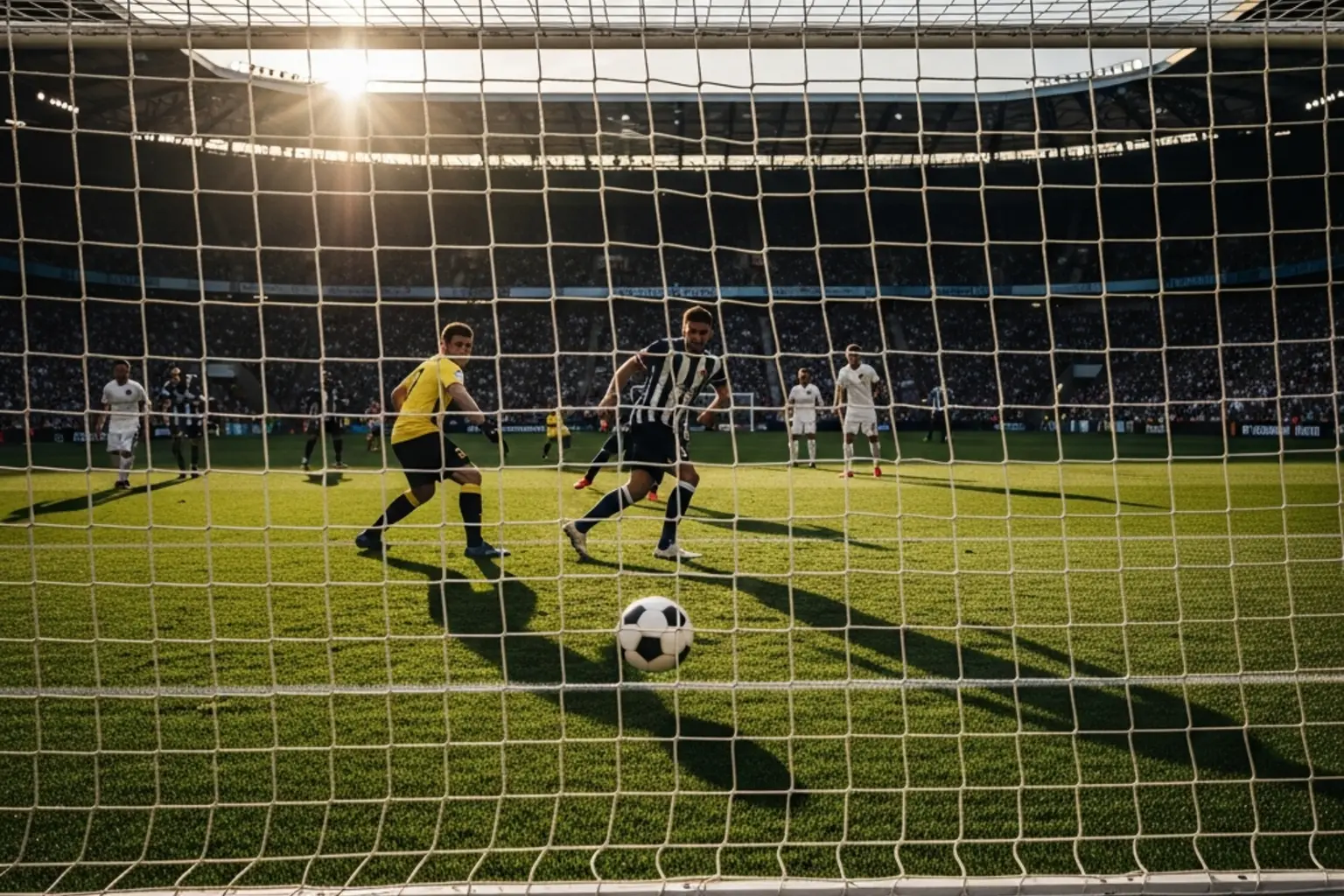 Expected Goals xG – Fußballtor mit Schussposition auf dem Spielfeld