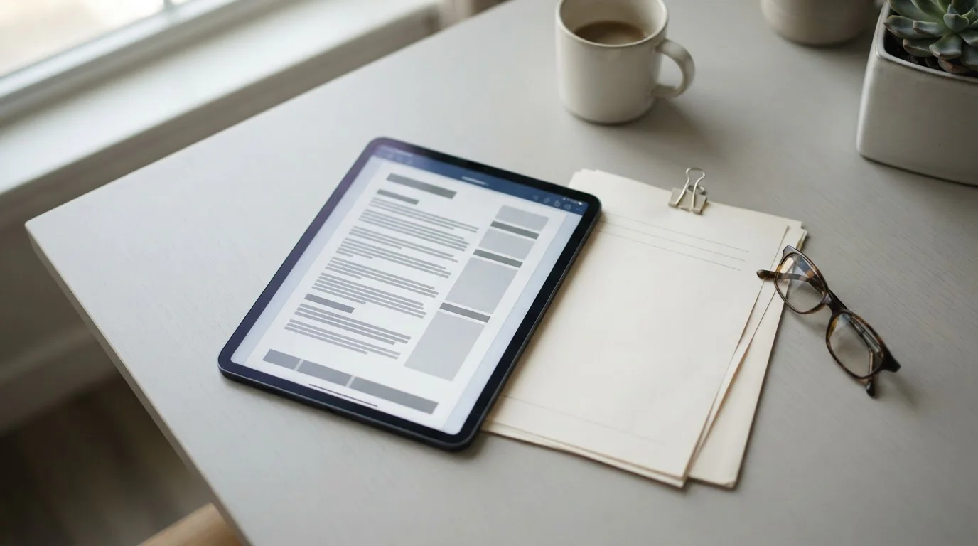 Dokumente und Tablet mit rechtlichen Informationen zum Glücksspiel