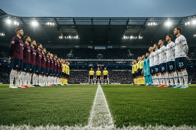 Head-to-Head Analyse – Zwei Fußballmannschaften vor dem Anpfiff im Stadion