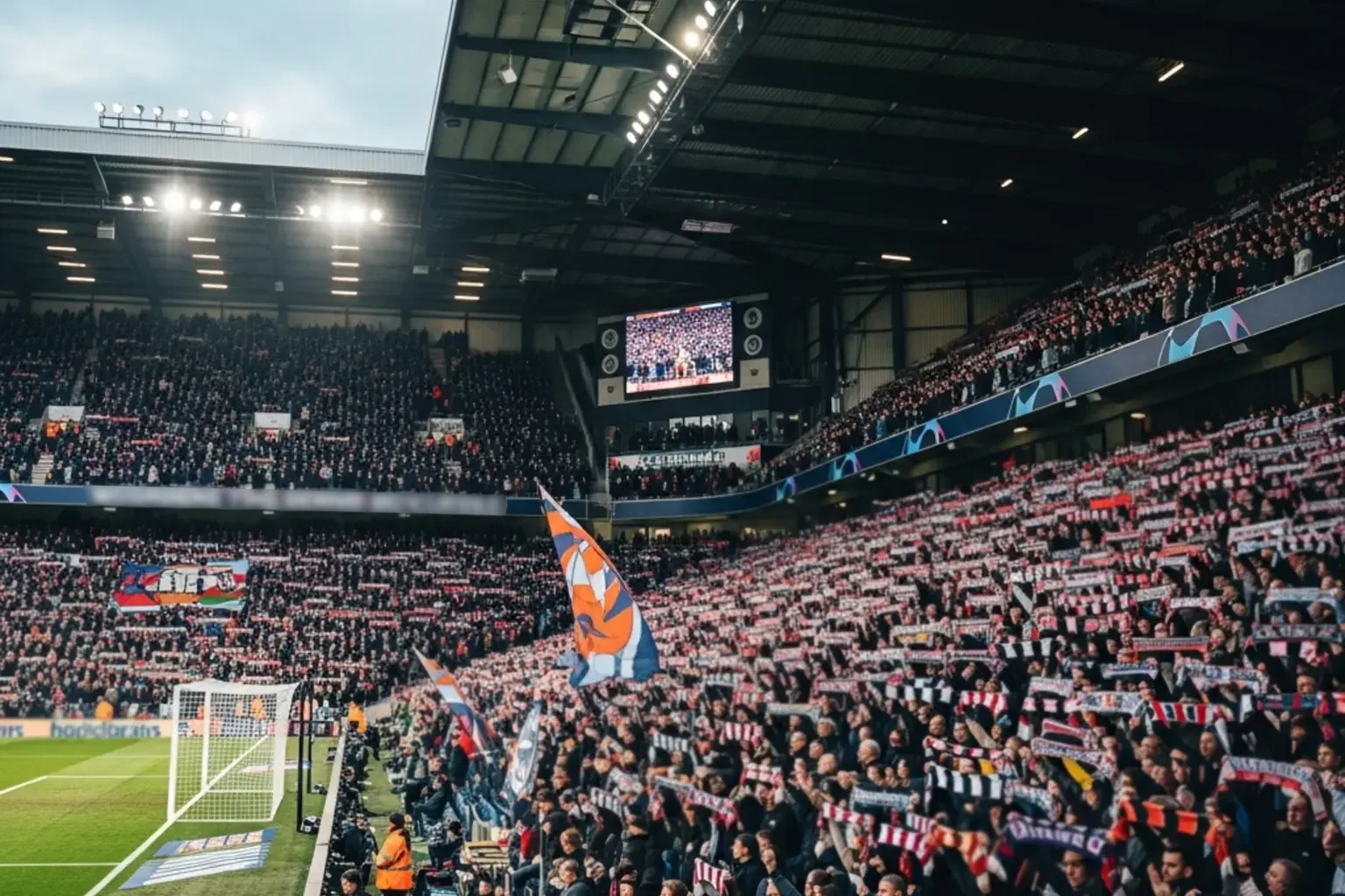 Heimvorteil Fußball – Volles Stadion mit begeisterten Fans bei Heimspiel