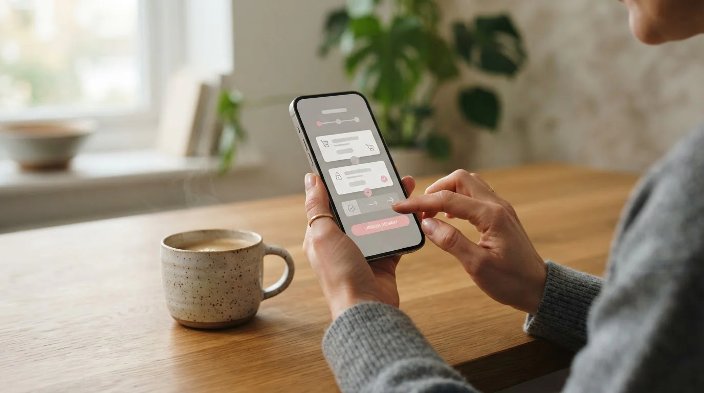 Bezahlvorgang mit Klarna auf dem Smartphone