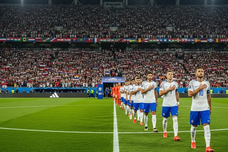 Länderspiele Wetten – Nationalmannschaft beim Einlaufen vor ausverkauftem Stadion