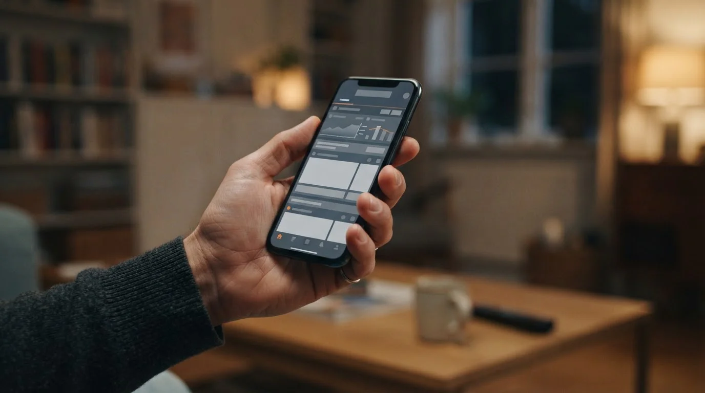 Smartphone zeigt Live-Wett-Interface mit abstrakten Spielständen und Optionen