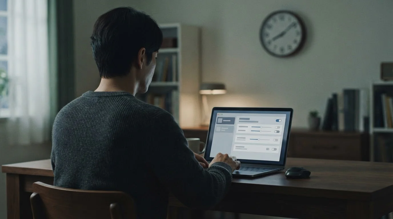 Person setzt Limits für verantwortungsvolles Wetten am Computer