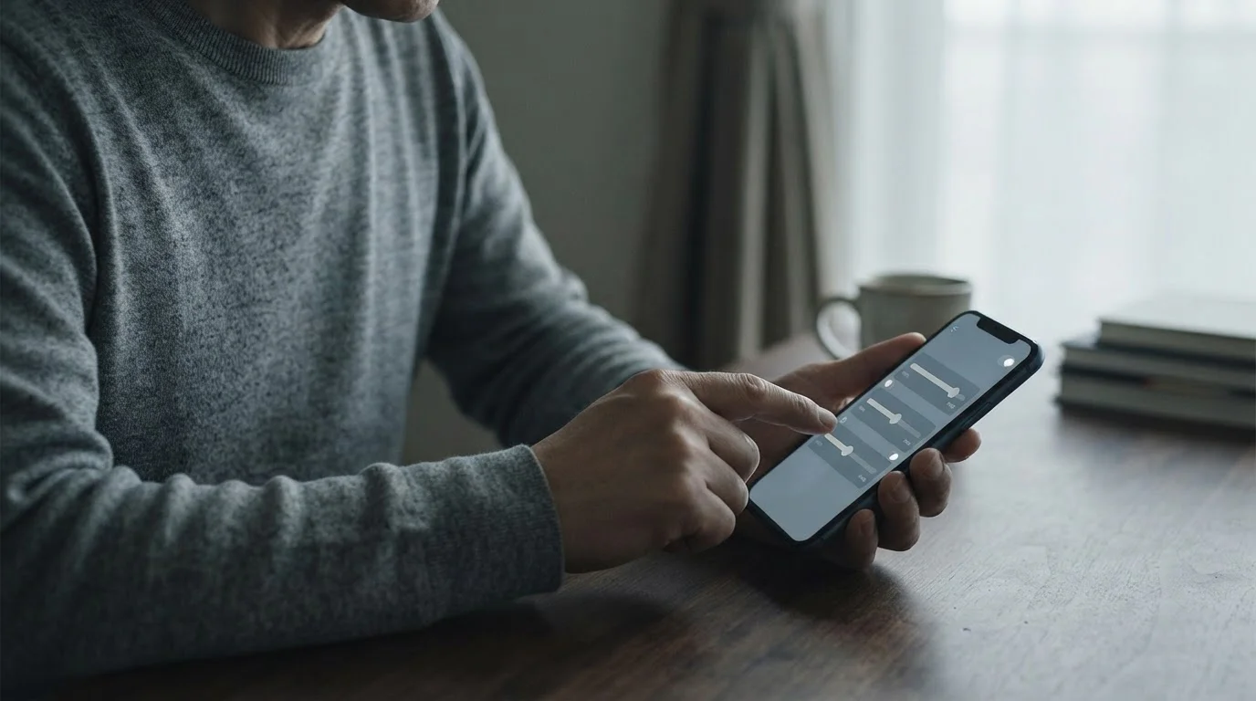 Hände setzen Limit in Sportwetten-App, symbolisiert verantwortungsvollen Umgang und mathematische Realität der Gewinnchancen