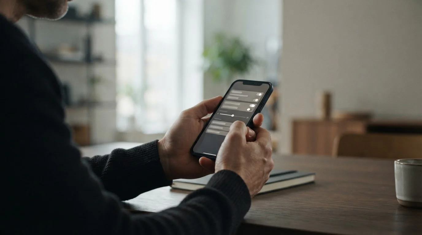 Person stellt Limits und Kontrollfunktionen in Zahlungs-App ein