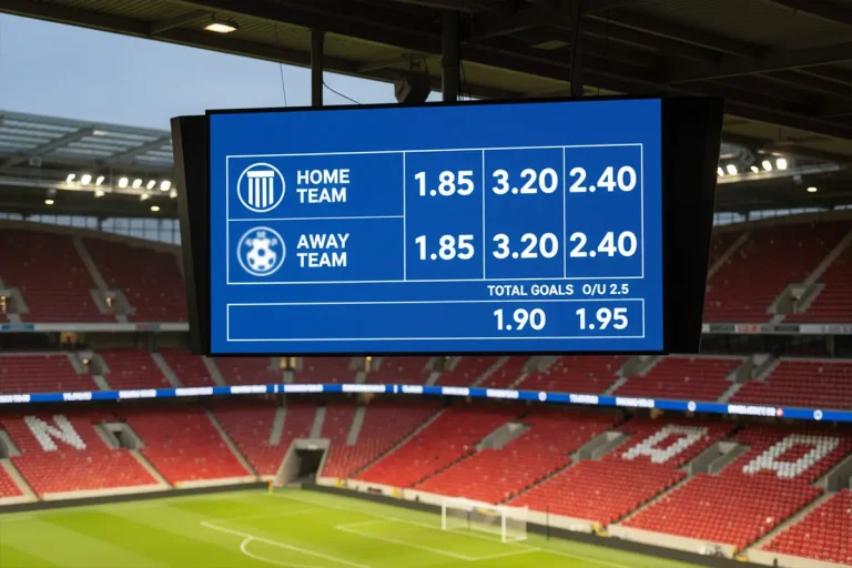 Wettquoten verstehen – Anzeigetafel mit Sportwetten-Quoten im Stadion